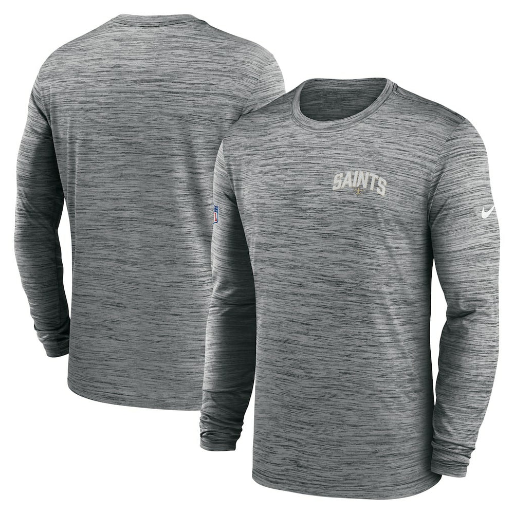 New Orleans Saints Sideline Velocity Athletic Stack Performance Long Sleeve T-Shirt - Gray | Nike outlet