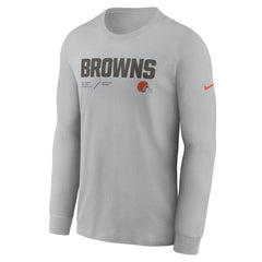 Cleveland Browns Sideline Infograph Lock Up Performance Long Sleeve T-Shirt - Silver | Nike online