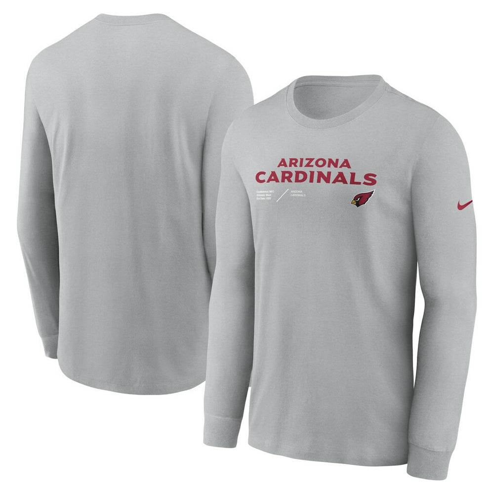 Arizona Cardinals Sideline Infograph Lock Up Performance Long Sleeve T-Shirt - Gray | Nike cheap