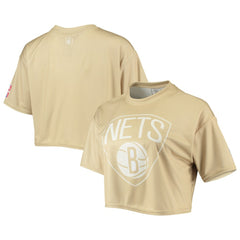 Brooklyn Nets Women's Tan Sand Crop Top discount
