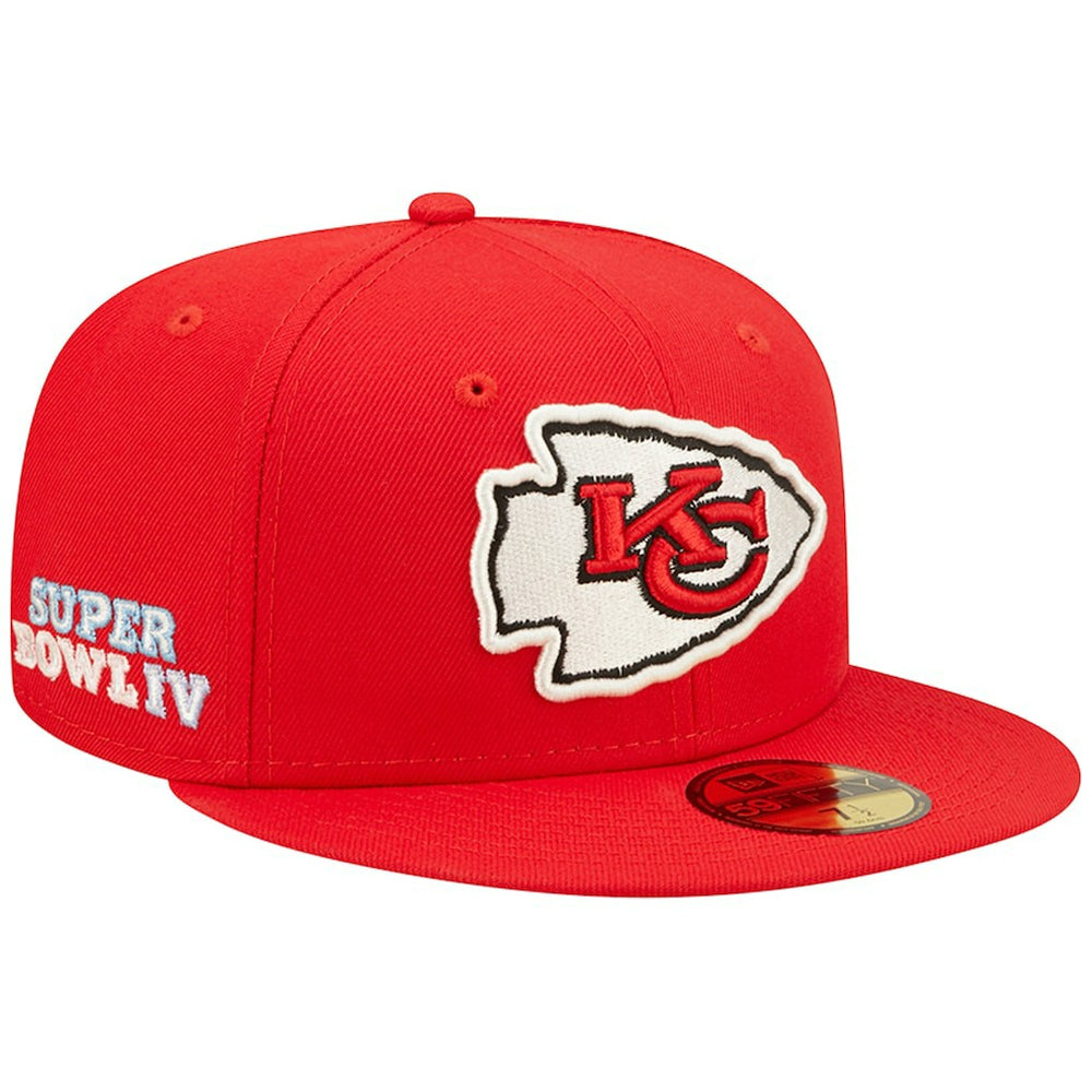 Kansas City Chiefs New Era Super Bowl IV Pop Sweat 59FIFTY Fitted Hat - Red cheap