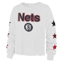 Brooklyn Nets '47 Women's 2021/22 City Edition Call Up Parkway Long Sleeve T-Shirt - White | 47 brand outlet