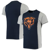 Chicago Bears Refried Apparel Sustainable Split T-Shirt - Navy/Heathered Gray for sale