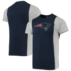 New England Patriots Refried Apparel Sustainable Split T-Shirt - Navy/Heathered Gray discount