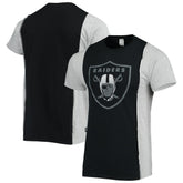 Las Vegas Raiders Refried Apparel Sustainable Split T-Shirt - Black/Heathered Gray online