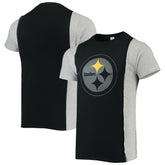 Pittsburgh Steelers Refried Apparel Sustainable Split T-Shirt - Black/Heathered Gray cheap