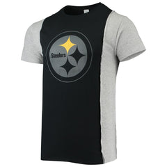 Pittsburgh Steelers Refried Apparel Sustainable Split T-Shirt - Black/Heathered Gray cheap