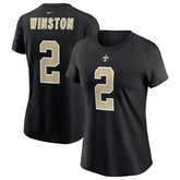 Jameis Winston New Orleans Saints Women's Name & Number T-Shirt - Black | Nike sale