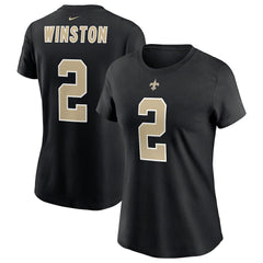Jameis Winston New Orleans Saints Women's Name & Number T-Shirt - Black | Nike sale
