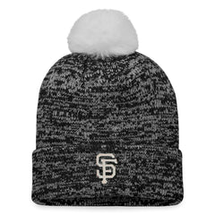 San Francisco Giants Women's Iconic Cuffed Knit Hat with Pom - Black/White