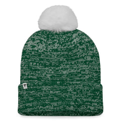 Athletics Women's Iconic Cuffed Knit Hat with Pom - Green/White
