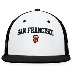 San Francisco Giants Iconic Color Blocked Fitted Hat - White/Black