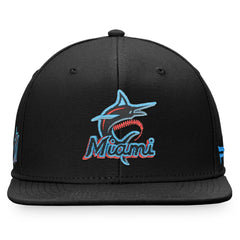 Miami Marlins Iconic Team Patch Fitted Hat - Black