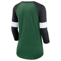New York Jets Women's Football Pride Raglan 3/4-Sleeve T-Shirt - Heather Green/Heather Black | Nike online