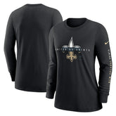 New Orleans Saints Women's Prime Split Long Sleeve T-Shirt - Black | Nike cheap