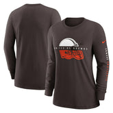 Cleveland Browns Women's Prime Split Long Sleeve T-Shirt - Brown | Nike online