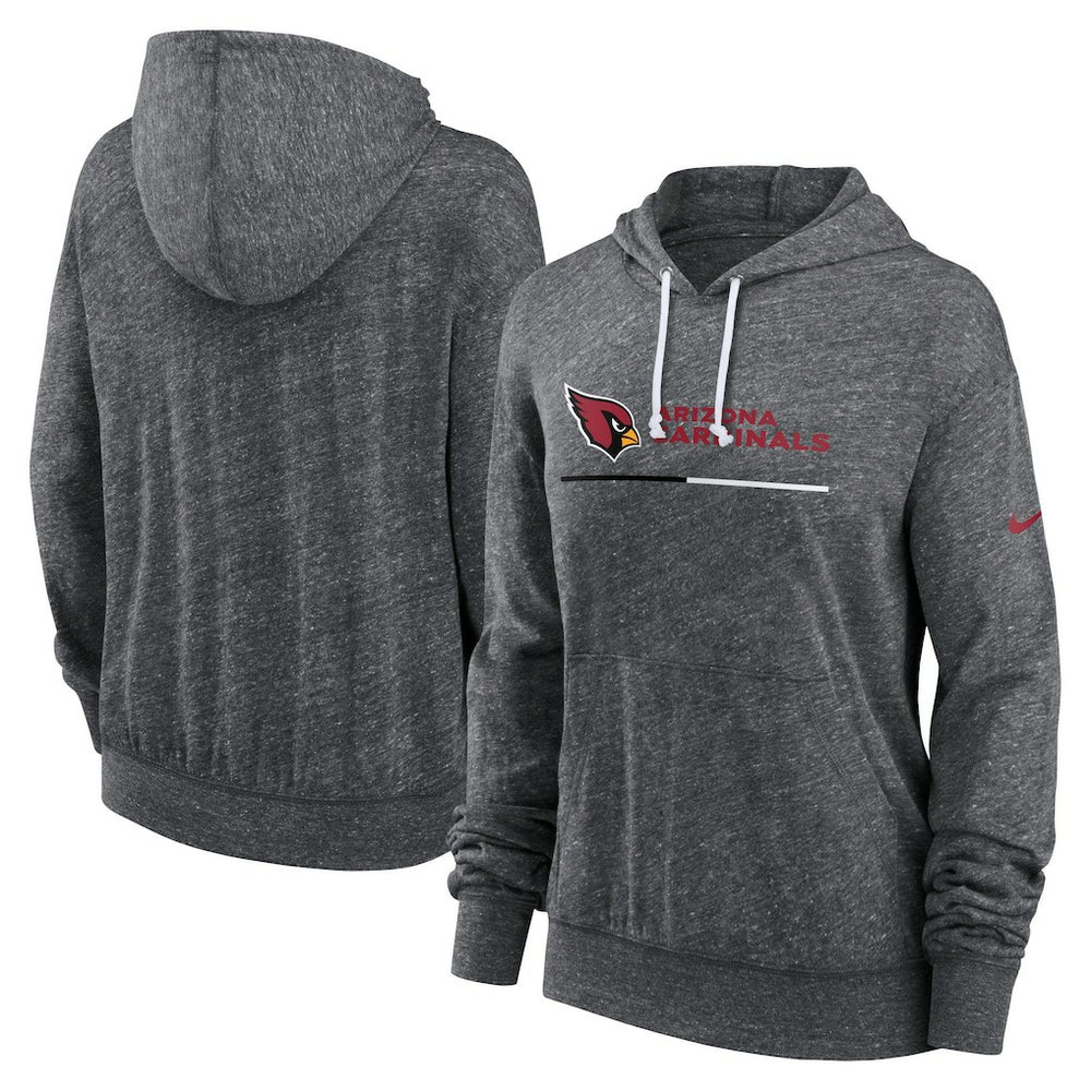 Arizona Cardinals Women's Team Spirit Gym Vintage Lightweight Hoodie Top - Heather Charcoal | Nike for sale