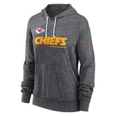 Kansas City Chiefs Women's Team Spirit Gym Vintage Lightweight Hoodie Top - Heather Charcoal | Nike sale