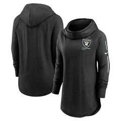 Las Vegas Raiders Women's Minimal Statement Lightweight Raglan Funnel Neck Pullover Hoodie - Black | Nike sale
