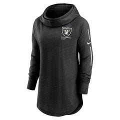 Las Vegas Raiders Women's Minimal Statement Lightweight Raglan Funnel Neck Pullover Hoodie - Black | Nike sale