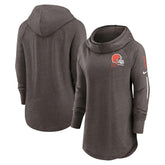 Cleveland Browns Women's Minimal Statement Lightweight Raglan Funnel Neck Pullover Hoodie - Brown | Nike sale