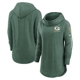Green Bay Packers Women's Minimal Statement Lightweight Raglan Funnel Neck Pullover Hoodie - Heather Green | Nike sale
