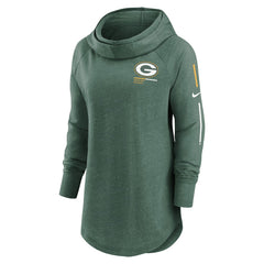 Green Bay Packers Women's Minimal Statement Lightweight Raglan Funnel Neck Pullover Hoodie - Heather Green | Nike sale