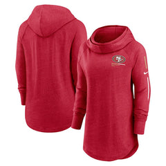 San Francisco 49ers Women's Minimal Statement Lightweight Raglan Funnel Neck Pullover Hoodie - Scarlet | Nike cheap