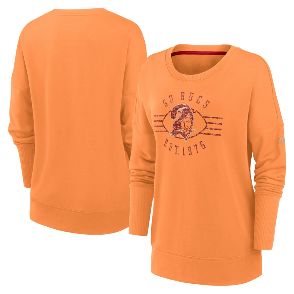 Tampa Bay Buccaneers Women's Rewind Playback Icon Performance Pullover Sweatshirt - Orange | Nike cheap