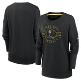 Pittsburgh Steelers Women's Rewind Playback Icon Performance Pullover Sweatshirt - Black | Nike for sale