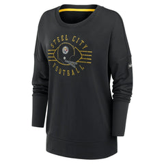 Pittsburgh Steelers Women's Rewind Playback Icon Performance Pullover Sweatshirt - Black | Nike for sale