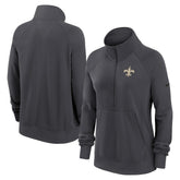 New Orleans Saints Women's Premium Raglan Performance Half-Zip Sweatshirt - Charcoal | Nike on sale