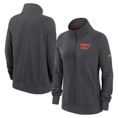 Washington Commanders Women's Premium Raglan Performance Half-Zip Sweatshirt - Charcoal | Nike on sale