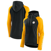 Pittsburgh Steelers Women's End Around Lightweight Raglan Full-Zip Hoodie Jacket - Black/Gold sale
