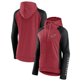Arizona Cardinals Women's End Around Lightweight Raglan Full-Zip Hoodie Jacket - Cardinal/Black on sale
