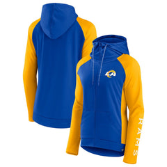 Los Angeles Rams Women's End Around Lightweight Raglan Full-Zip Hoodie Jacket - Royal/Gold online
