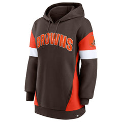 Cleveland Browns Women's Lock It Down Pullover Hoodie - Brown/Orange for sale