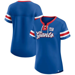 New York Giants Women's Original State Lace-Up T-Shirt - Royal sale