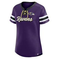 Baltimore Ravens Women's Original State Lace-Up T-Shirt - Purple discount