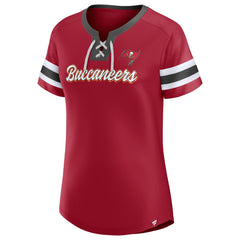 Tampa Bay Buccaneers Women's Original State Lace-Up T-Shirt - Red sale