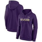 Baltimore Ravens Women's Iconic Cotton Fleece Checklist Pullover Hoodie - Purple online