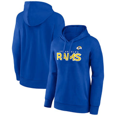 Los Angeles Rams Women's Iconic Cotton Fleece Checklist Pullover Hoodie - Royal sale