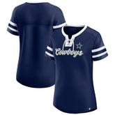 Dallas Cowboys Women's Original State Lace-Up T-Shirt - Navy outlet