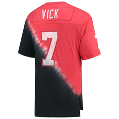 Michael Vick Atlanta Falcons Retired Player Name & Number Diagonal Tie-Dye V-Neck T-Shirt - Black/Red discount