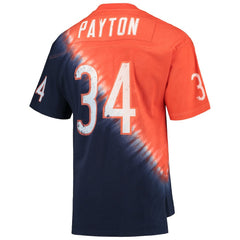 Walter Payton Chicago Bears Retired Player Name & Number Diagonal Tie-Dye V-Neck T-Shirt - Orange/Navy outlet