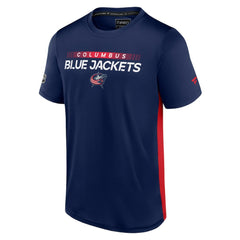 Columbus Blue Jackets Fanatics Authentic Pro Rink Tech T-Shirt Navy/Red