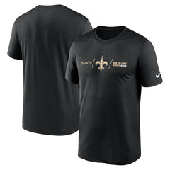 New Orleans Saints Horizontal Lockup Legend Performance T-Shirt - Black | Nike online