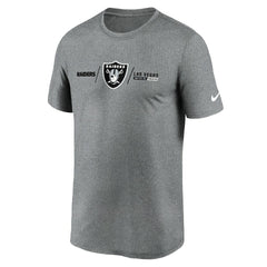 Las Vegas Raiders Horizontal Lockup Legend Performance T-Shirt - Heather Charcoal | Nike cheap