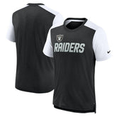 Las Vegas Raiders Color Block Team Name T-Shirt - Heathered Black/White | Nike online