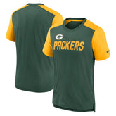 Green Bay Packers Color Block Team Name T-Shirt - Heathered Green/Heathered Gold | Nike discount